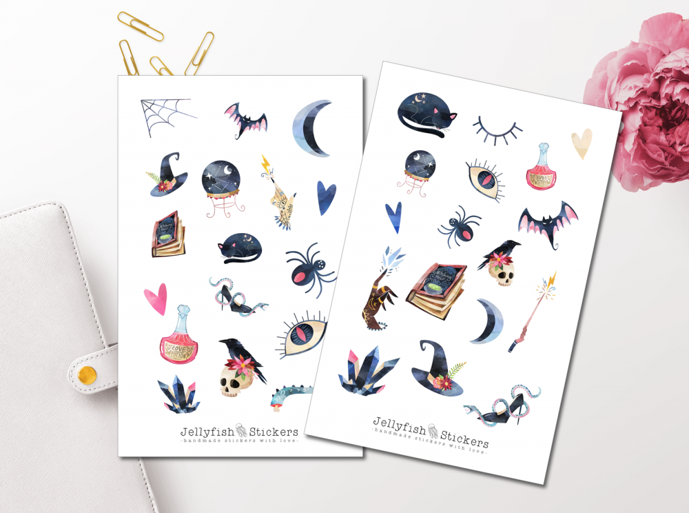 Halloween Witch Sticker Set